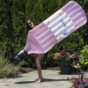 Swimline Rosé Float Wine Bottle Inflatable Swimming Pool Lounger